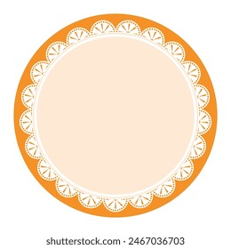 Simple Classic Orange Circle Shape with Decorative Round Patterns Design
