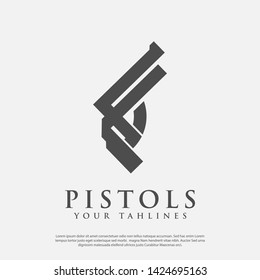 Simple classic pistol logo vector