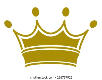 Simple classic royal crown. Vector illustration, you can simply change color