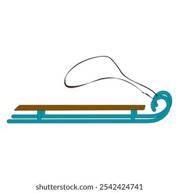 Simple and classic sled vector illustration, perfect for holiday, winter, and Christmas-themed designs. Ideal for greeting cards and decorations.