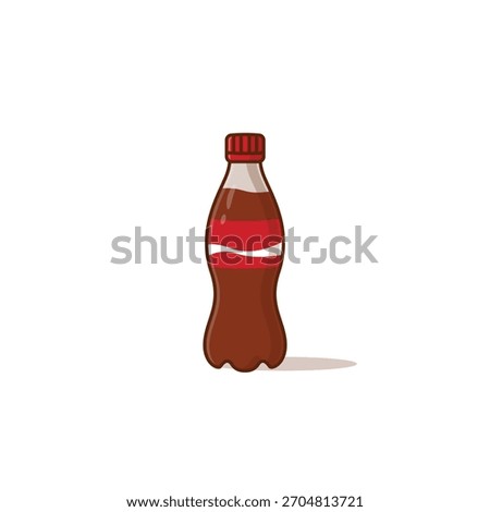 Simple Classic Soda Bottle cartoon vector illustration beverage packaging concept icon isolated