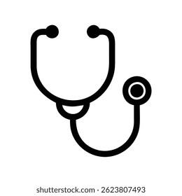 Simple, classic stethoscope icon. Perfect for medical websites and applications. Clean vector