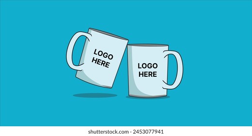 A simple, classic white mug mockup can be used to place your brand logo