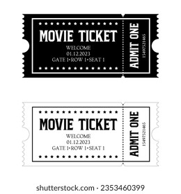 Entradas clásicas simples. Colores blanco y negro. Ilustración de vectores