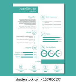 simple classy cv resume template vector