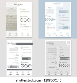 simple classy cv resume template vector
