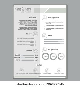 vector de plantilla de reanudación cv simple y elegante