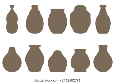 Simple Clay pot icon set