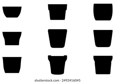 Simple Clay pot icon set