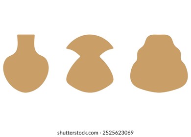 Simple clay pot icon set