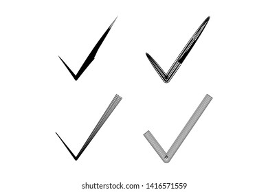 Simple and Clean abstract illustration checklist or correct icon.