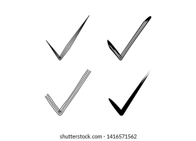 Simple and Clean abstract illustration checklist or correct icon.