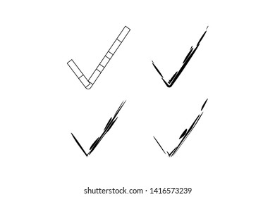 Simple and Clean abstract illustration checklist or correct icon.