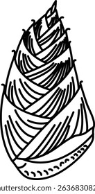Simple and Clean Bamboo Shoot Line Art