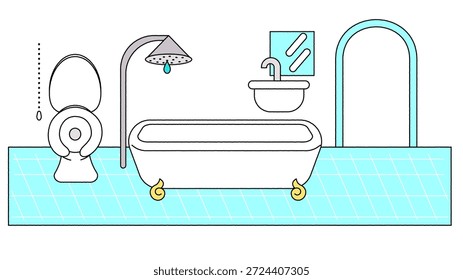 Ein einfaches und sauberes Badezimmer und Dusche Illustration.