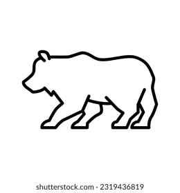 Simple And Clean Bear Outline Icon Vector Illustration