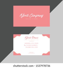 simple and clean, beautiful pink and white business card design vector illustration
