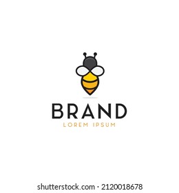 simple and clean bee logo design, honey logo, insect vector, icon, template