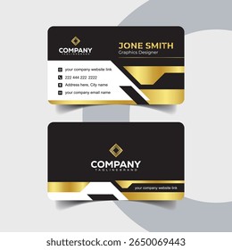 Simple and Clean Black and Gold Business Card Template