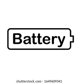 Batería de logotipo negro simple y limpia