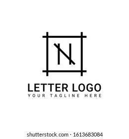 Simple and Clean Black Monogram Logo Design With the Letter N