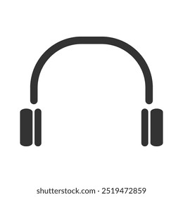 Simple and clean black and white headphones icon perfect for technology, music, and audio related projects and graphics.