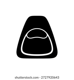 Un ícono simple y limpio en blanco y negro de una mochila, perfecto para Diseño web, App o materiales educativos.