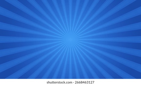 Simple Clean Blue Gradient Sunburst Pattern Horizontal Background Design