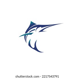 Simple and clean blue marlin fish for company logo, seafood restaurant logo.