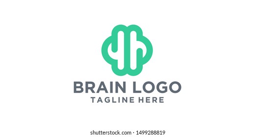 simple, clean and bold brain logo