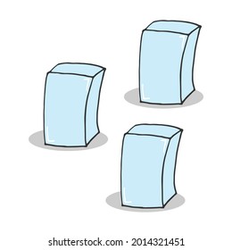 Simple and clean box illustration on a white background showcasing three glass boxes icon in an empty space mockup. Perfect for presentations, designs, or conceptual visualizations.