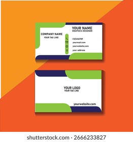 Diseño de tarjeta de visita simple y limpio con tipografía equilibrada y esquema de color plano, perfecto para una marca directa.