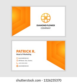 Simple and clean Business card template with hexagon hive ornament
