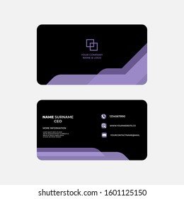 Simple and clean business card template design. Modern shape style for personal identity or company branding . Easy to use and ready to print. Vector illustration EPS 10