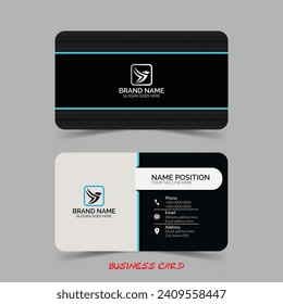 Simple and clean business card template design with logo,background