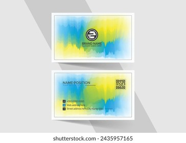 Simple and clean business card template design. premium visiting card design with mockup and icons