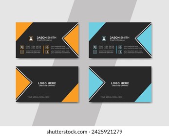 Plantilla de tarjetas de visita simple y limpia para cualquier agencia
