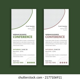 Simple and clean business conference dl flyer or rack card template layout