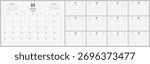 Simple and clean calendar template for 2026. Modern 2026 desk calendar design for company. Monthly calendar for 2026 with daily planer.