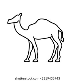 Simple And Clean Camel Outline Icon Vector Illustration