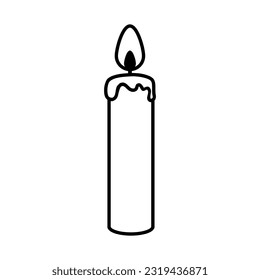 Einfache und saubere Candle-Umriss-Vektorgrafik