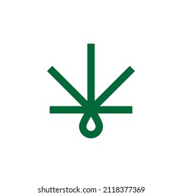 diseño del logo de la línea de aceite de cbd de marihuana de cannabis simple y limpio