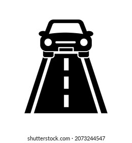 Ilustración De Silhouette De Icono De Vector De Carretera Simple Y Limpio