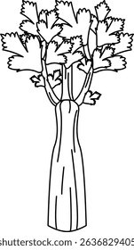 Simple and Clean Celery Line Art