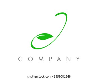 Simple, Clean and Charming logo design  initial Handwriting font combine with leaf.