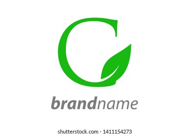 Simple Clean and Charming logo design initial C combining with leaf.