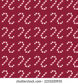 Simple clean Christmas red and white candy cane seamless repeating pattern vector illustration used for background, wrapping paper for christmas gifts and wallpaper. minimal candy cane pattern .