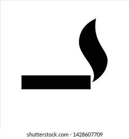 Simple and clean cigarette icon. smoke logo silhouette.