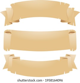 Simple clean classic paper banner illustration set