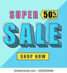 simple clean and clear vector conceptual super sale design element promotional, modern background, banner promotional